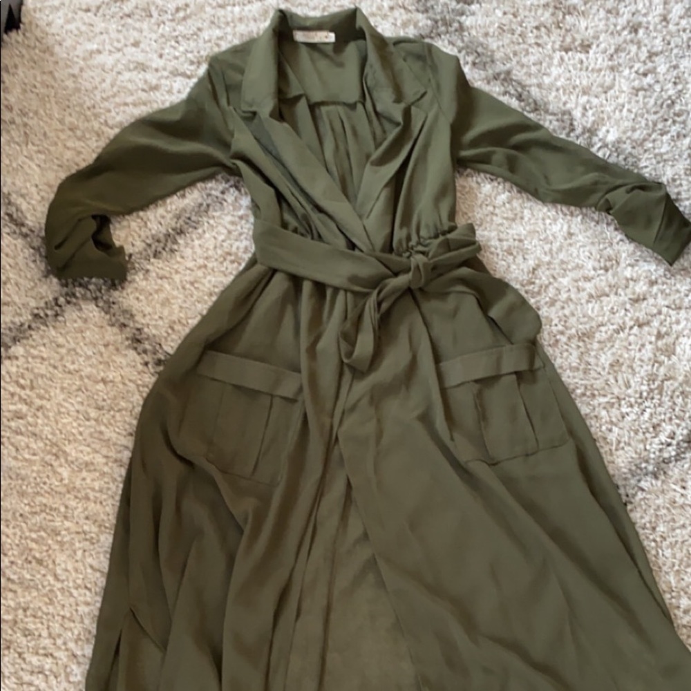 Long green sheer dress